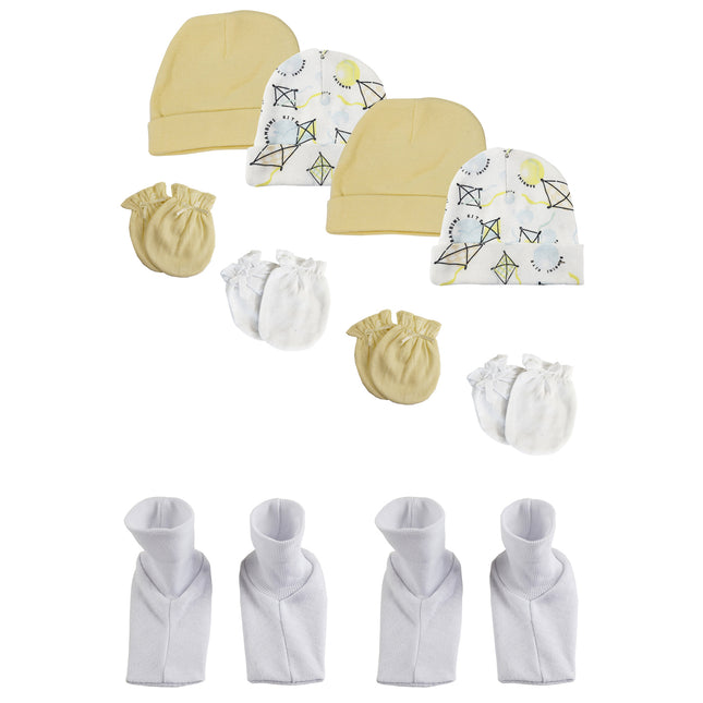 Baby Boy, Baby Girl, Unisex Infant Caps, Booties and Mittens (Pack of 10) NC_0368