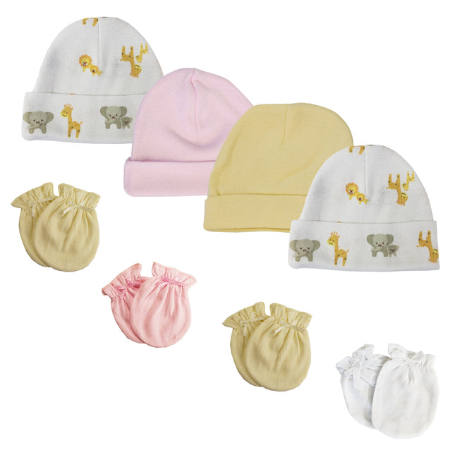 Baby Girls Caps and Mittens (Pack of 8) NC_0381