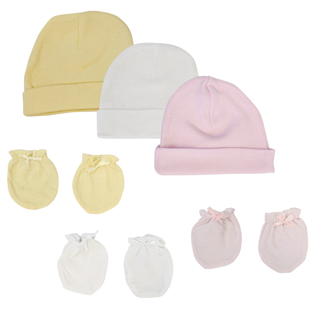 Baby Girls Caps and Mittens (Pack of 6) NC_0399