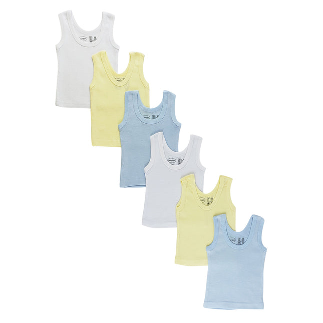 Boys Six Pack Pastel Tank Top 0356Pack