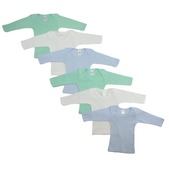 Boys Pastel Variety Long Sleeve Lap T-shirts  6 Pack 051_051