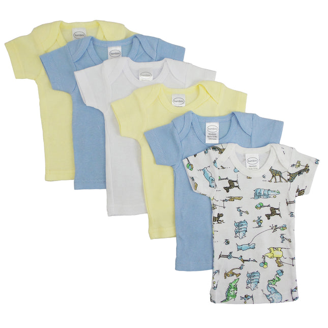 Boys Pastel Variety Short Sleeve Lap T-shirts 6 Pack 056_058