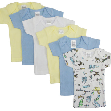 Boys Pastel Variety Short Sleeve Lap T-shirts 6 Pack 056_058