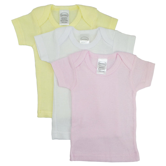 Girls Pastel Variety Short Sleeve Lap T-shirts - 3 Pack 057Pack