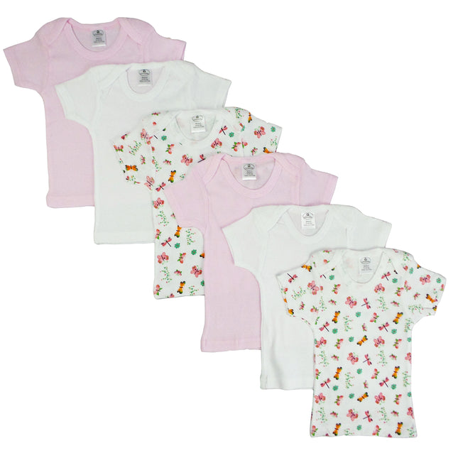 Girls Pastel Variety Short Sleeve Lap T-shirts 6 Pack 059_059