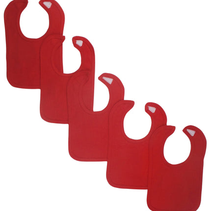 Red Baby Bibs (Pack of 5) 1023.Red.5