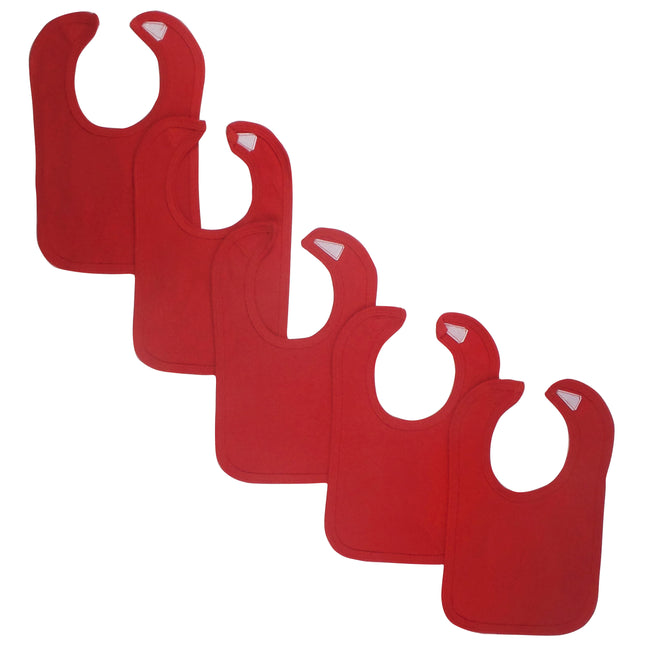 Red Baby Bibs (Pack of 5) 1023.Red.5