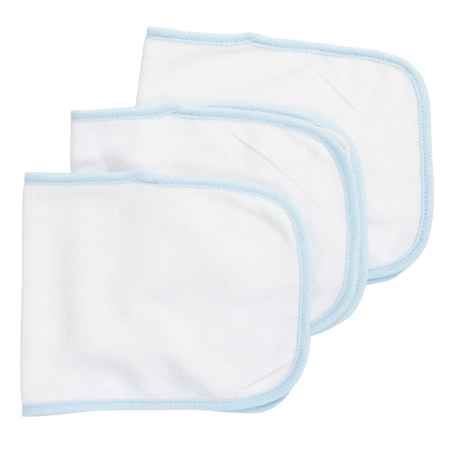 Baby Burpcloth With Blue Trim (Pack of 3) Blue.1025.3.Pack