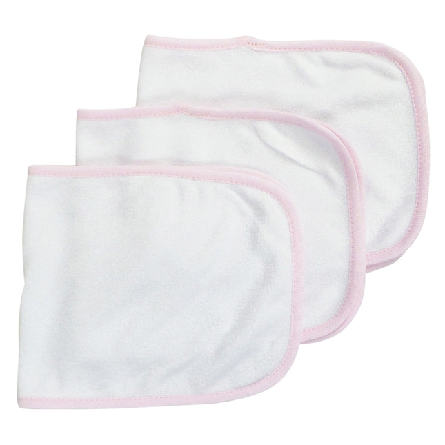 Baby Burpcloth With Pink Trim (Pack of 3) Pink.1025.3.Pack