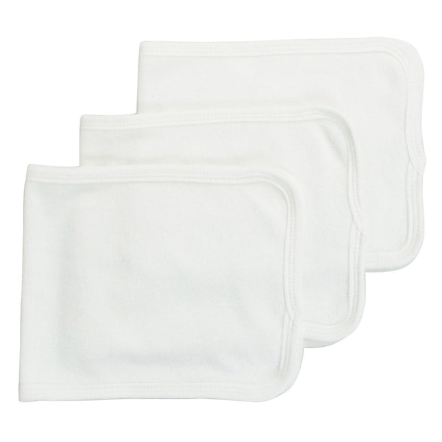 Baby Burpcloth With White Trim (Pack of 3) White.1025.3.Pack