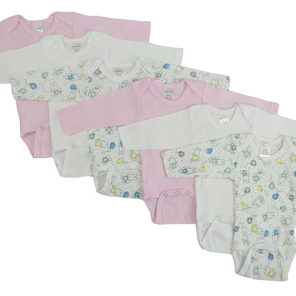 Girls Long Sleeve Printed Onezie Variety 6 Pack 103_103