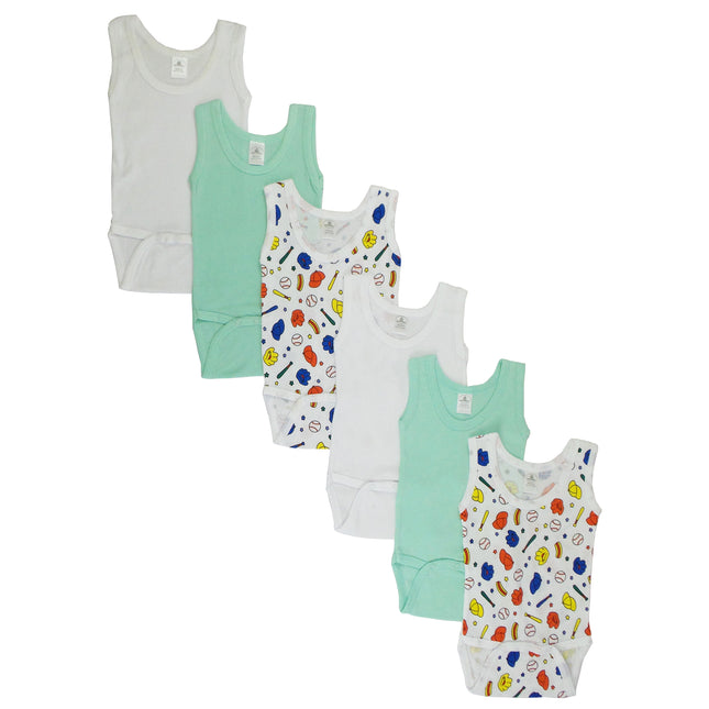 Boys Printed Tank Top 6 Pack 109-Baseball-109-Baseball