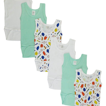 Boys Printed Tank Top 6 Pack 109-Baseball-109-Baseball