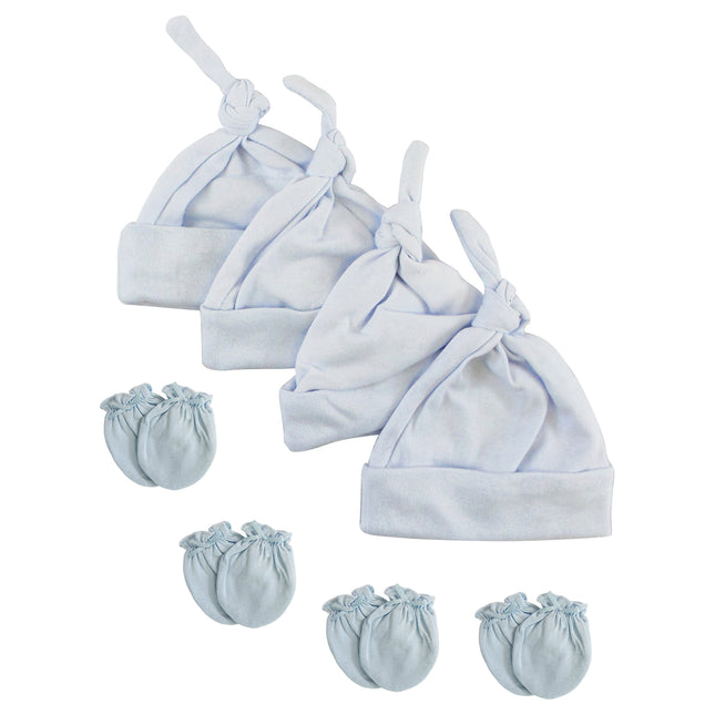 Boys Knotted Caps and Mittens - 8 Piece Set NC_0939