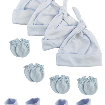 Boys Knotted Caps , Booties and Mittens - 10 Piece Set NC_0940