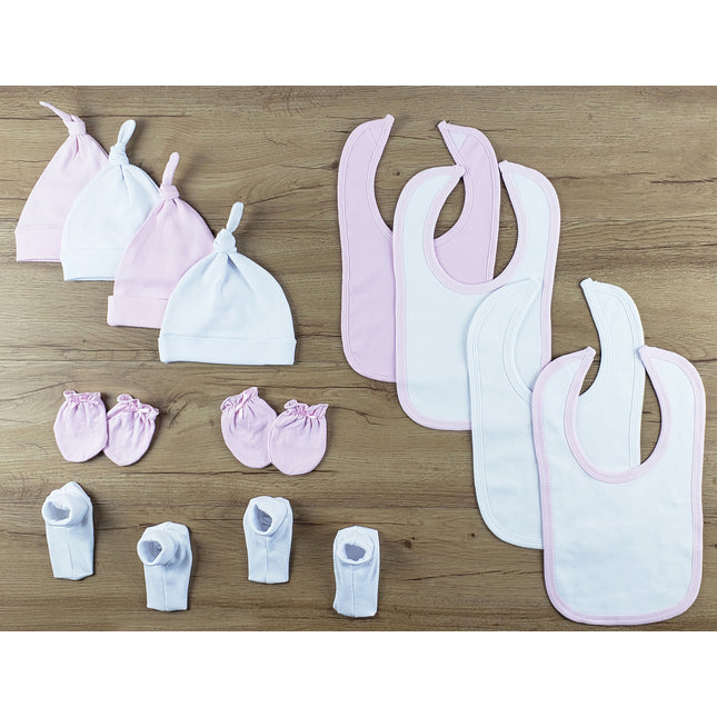 12 pc Set of Bibs, Caps, Booties LS_0643