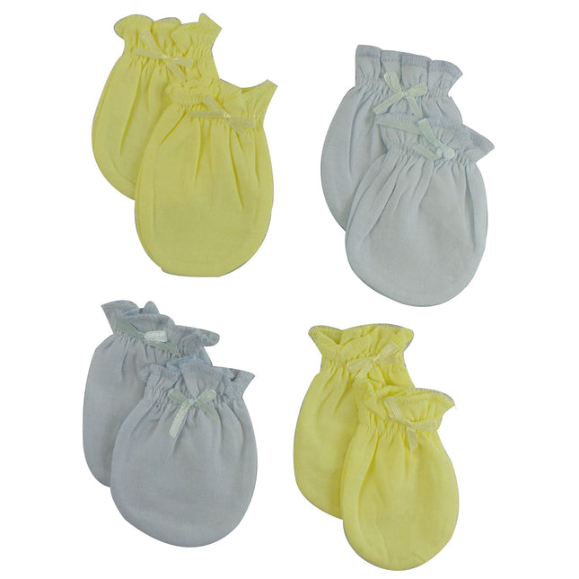 Infant Mittens (Pack of 4) 116-Blue-Yellow-4-Pack