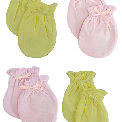 Infant Mittens (Pack of 4) 116-Pink-Yellow-4-Pack