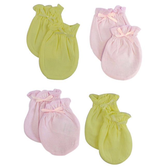 Infant Mittens (Pack of 4) 116-Pink-Yellow-4-Pack