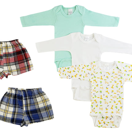 Infant Boys Long Sleeve Onezies and Boxer Shorts CS_0221