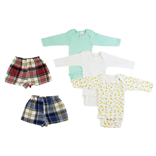 Infant Boys Long Sleeve Onezies and Boxer Shorts CS_0221