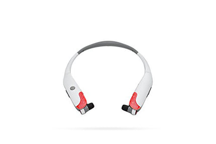 Lucid Audio AMPED HearBand Sport LED Sound Amplifying Bluetooth Neckband Earbud Headphones - White