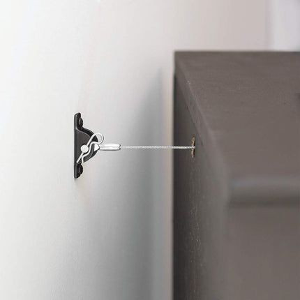 Hangman TK400L All-Steel Anti-Tip Kit for Furniture, Black, 7.50in. x 3.70in. x 0.80in.