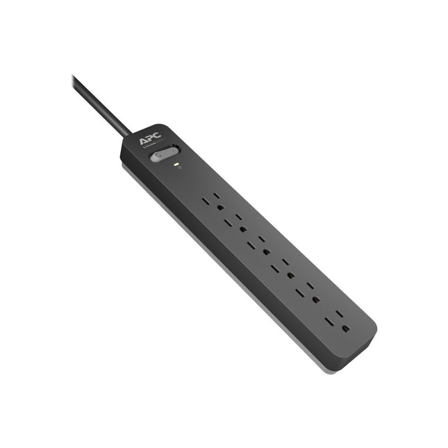 APC 6-Outlet Surge Protector Power Strip, PE63, 540 Joule Black