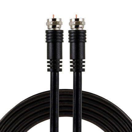GE Coaxial Cable, 25ft, RG59, F-Type Connectors, Double Shielded Coax, Input Output, Low Loss Coax, Ideal for TV Antenna, DVR, VCR, Satellite Receiver, Cable Box, Home Theater, Black, 23210