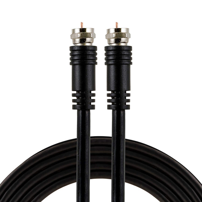 GE Coaxial Cable, 25ft, RG59, F-Type Connectors, Double Shielded Coax, Input Output, Low Loss Coax, Ideal for TV Antenna, DVR, VCR, Satellite Receiver, Cable Box, Home Theater, Black, 23210