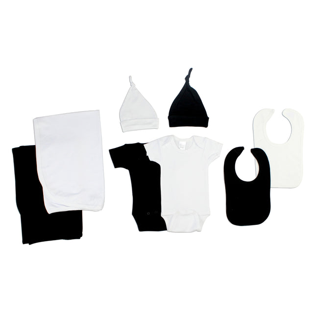 Black and White 8 Piece Layette Set LS_0068
