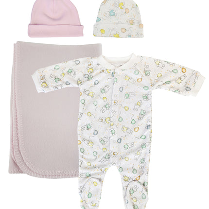 Girls Newborn Baby 4 Pc Layette Sets NC_0956