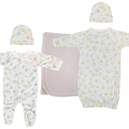 Girls Newborn Baby 5 Pc Layette Sets NC_0958