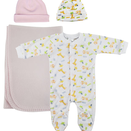 Girls Newborn Baby 4 Pc Layette Sets NC_0960