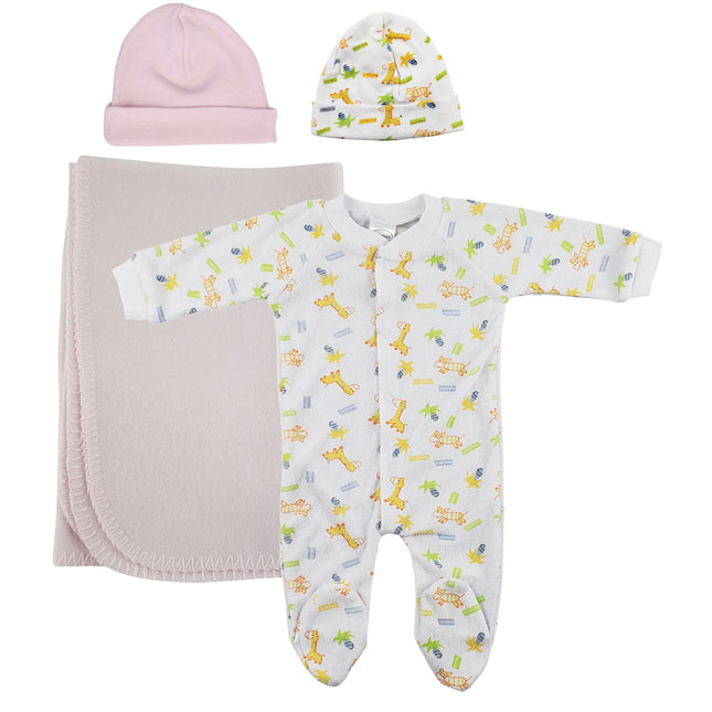 Girls Newborn Baby 4 Pc Layette Sets NC_0960