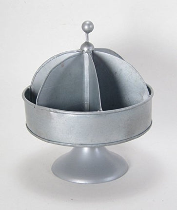 Galvanized Metal Divided Rotating Hardware 6 Bin Organizer Tabletop 6 dia X 7 h