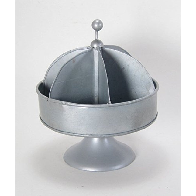 Galvanized Metal Divided Rotating Hardware 6 Bin Organizer Tabletop 6 dia X 7 h