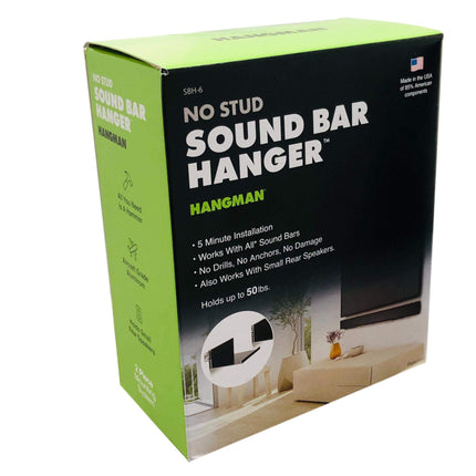 Hangman SBH-6 No-Stud Soundbar Hanger , Black