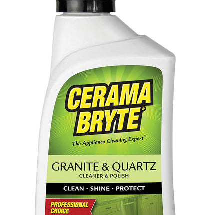Cerama Bryte Granite & Quartz Cleaner & Polish, 16 Ounce, Clean and Protect, Shines Surfaces, Removes Grease