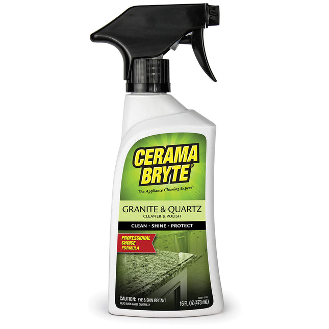 Cerama Bryte Granite & Quartz Cleaner & Polish, 16 Ounce, Clean and Protect, Shines Surfaces, Removes Grease