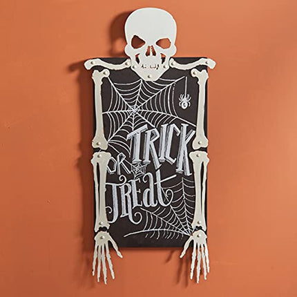 Spooky Skeleton Trick-or-Treat Wall Sign