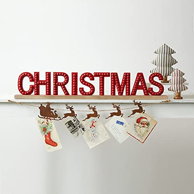 Hobnail Tabletop Christmas Sign