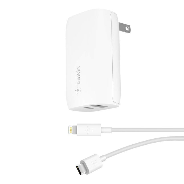 Belkin USB-C Wall Charger 30W W/ 4Ft USB-C to Lightning Cable (iPhone Fast Charger for iPhone 11, 11 Pro, 11 Pro Max, XS, XS Max, XR, X, 8, 8 Plus, iPhone SE 2020) iPhone Charger, iPhone Wall Charger