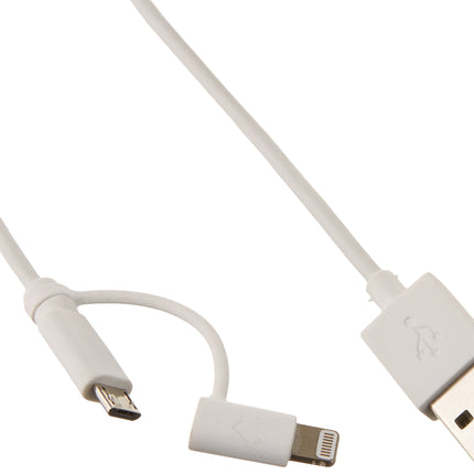 Ematic 3-Foot 2-in-1 USB to Lightning and microUSB Cable, MFI Certified