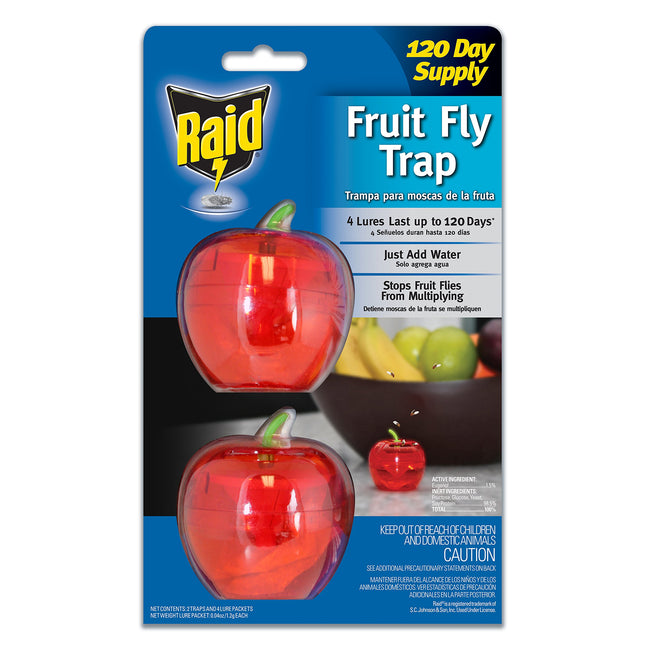 Raid Flytrap 2PK-FFTA Apple Fruit Fly Traps, 2 pk, Red