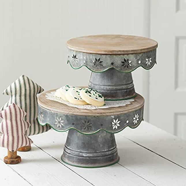 Set of Two Christmas Dessert Stands