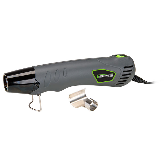 Genesis Compact Corded Electric 350W Heat Gun 662F with Curved Reflector Nozzle and 6ft. Power Cord for Crafts, Embossing, Paint Stripping, Shrink Wrap, and Heat Shrink Tube (GHG350)