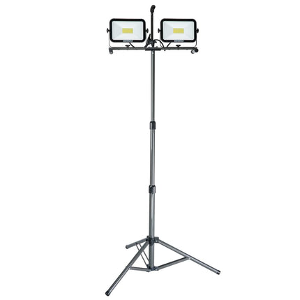 Genesis 13,000 Lumen Work Light with Stand, Weather Proof, All Metal Telescoping Adjustable Tripod. Impact Resistant Lens. Sealed Power Switches. 9 ft Power Cord