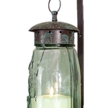 Colonial Tin Works Quart Mason Jar Hanging Wall Sconce
