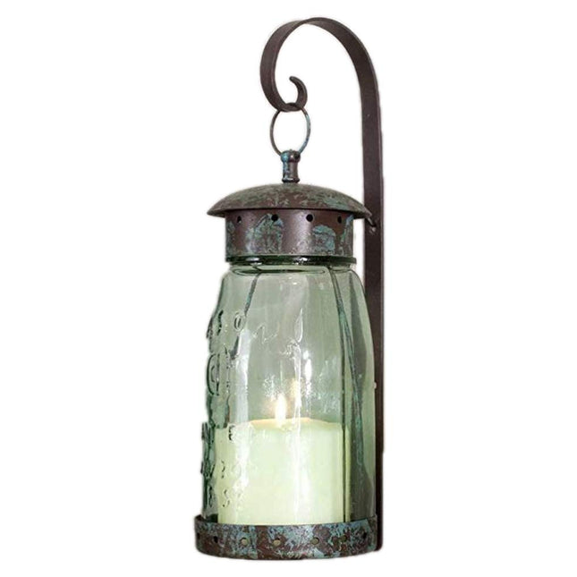 Colonial Tin Works Quart Mason Jar Hanging Wall Sconce